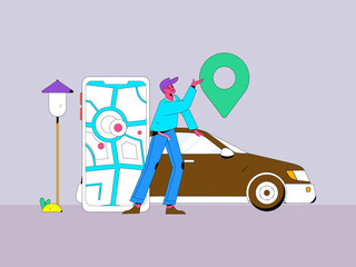 Shared travel vector creative concept illustration
