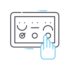 customer survey line icon, outline symbol, vector illustration, concept sign