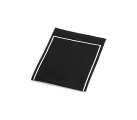Blank stylish clothing label isolated on white