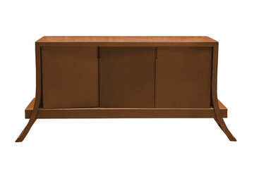 Wooden cabinet isolated.
