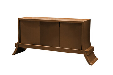 Wooden cabinet isolated.