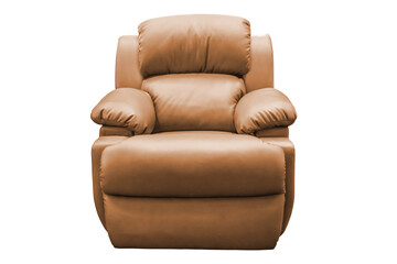 Brown leather armchai.