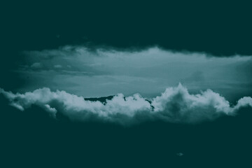 clouds over mountain Half tone poster style