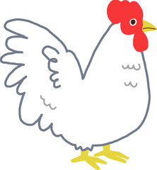 カラフルな鶏のイラスト　