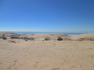 Fototapeta na wymiar Desert with sea in the background