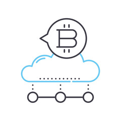 cloud line icon, outline symbol, vector illustration, concept sign