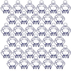 Outline of a Buddha smiling in meditation pose pattern