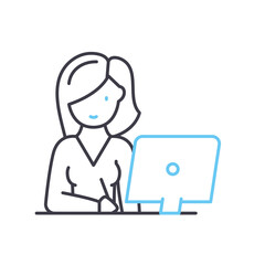 designer line icon, outline symbol, vector illustration, concept sign