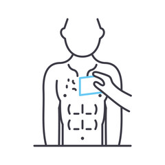 chest wax line icon, outline symbol, vector illustration, concept sign