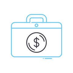 cash line icon, outline symbol, vector illustration, concept sign
