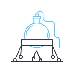 chemistry laboratory line icon, outline symbol, vector illustration, concept sign