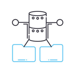 data sharing line icon, outline symbol, vector illustration, concept sign