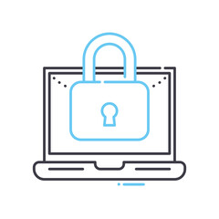 data encryption line icon, outline symbol, vector illustration, concept sign