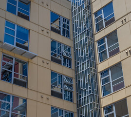 Yellow and Blue Loft Architecture.