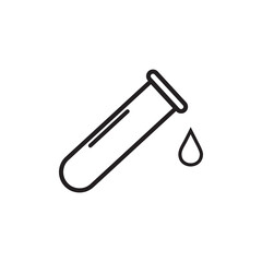 Test tube with falling drop of liquid