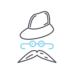 disguise line icon, outline symbol, vector illustration, concept sign