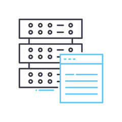 data information line icon, outline symbol, vector illustration, concept sign