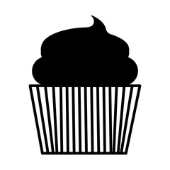 Cupcake icon. Sweet food. Vector illustration. Stock image. 