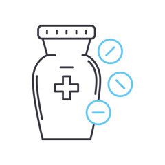 first aid kit line icon, outline symbol, vector illustration, concept sign