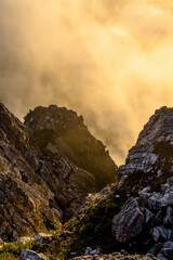 sunset in the mountains