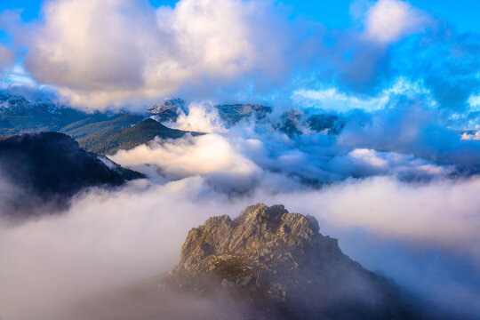 clouds over the mountains