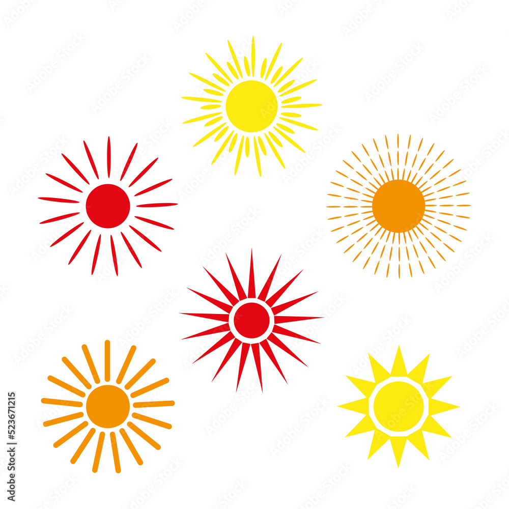 Poster sun set in retro style. circle frame set. vector illustration. stock image.