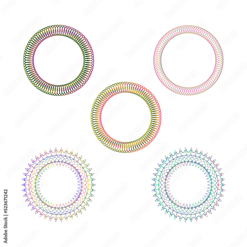 Poster spiral circles. circle frame set. geometric element. vector illustration. stock image.