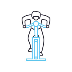 exercycle line icon, outline symbol, vector illustration, concept sign
