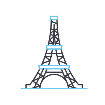 eiffel tower line icon, outline symbol, vector illustration, concept sign