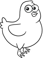 cute cartoon poultry wings animal chick for coloring