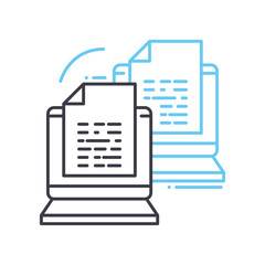 data transfer line icon, outline symbol, vector illustration, concept sign