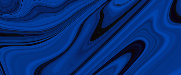 Marble rock texture blue ink pattern liquid swirl paint blue that is Illustration panorama background, marbling with natural luxury style swirls of marble and blue, calm design art with fluid texture.