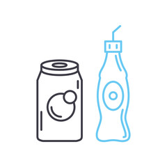 cola line icon, outline symbol, vector illustration, concept sign