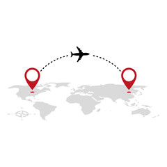 air travel route vector illustration for travel agency background. holiday backgrounds 