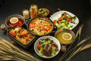 一般的なイタリア料理の数々　Variety of typical Italian dishes