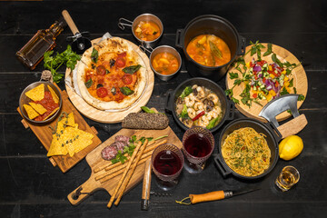 一般的なイタリア料理の数々　Variety of typical Italian dishes
