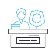 company insurance line icon, outline symbol, vector illustration, concept sign