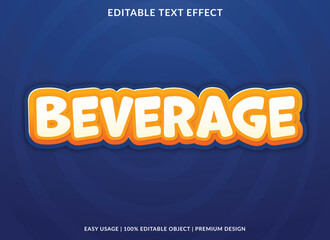 beverage text effect template use for business logo and brand