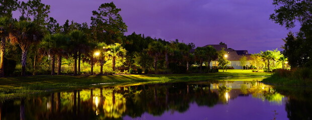 A Florida community at night, taken in Tampa	