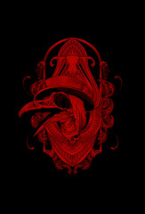 Doctor plague and blood with skull artwork illustration