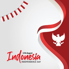 Flat design template 17 august happy Indonesia independence day