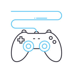 controller line icon, outline symbol, vector illustration, concept sign