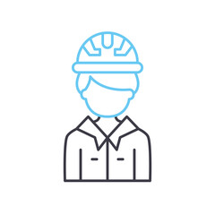 engineer line icon, outline symbol, vector illustration, concept sign