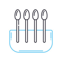 cotton buds line icon, outline symbol, vector illustration, concept sign