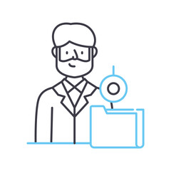 financial audit line icon, outline symbol, vector illustration, concept sign