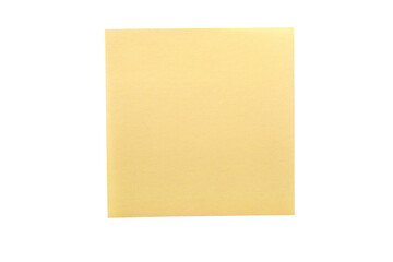 One square yellow sticky post it note flat isolated transparent background photo PNG file