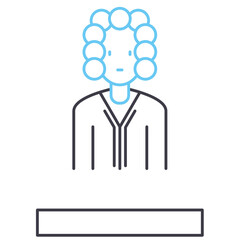 court judge avatar line icon, outline symbol, vector illustration, concept sign