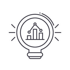 digital marketing idea line icon, outline symbol, vector illustration, concept sign
