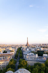 Fototapeta na wymiar Panoramic View of Paris with Eiffel Tower Vertical
