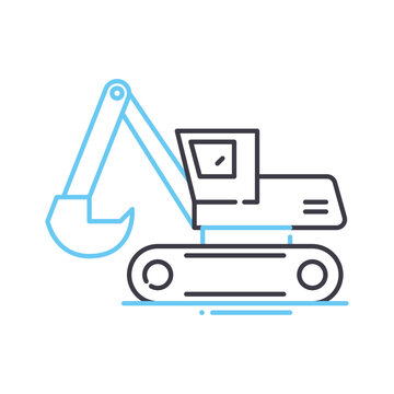 recommend clip art: excavator auger drive line icon, outline symbol, vector illustration, concept sign